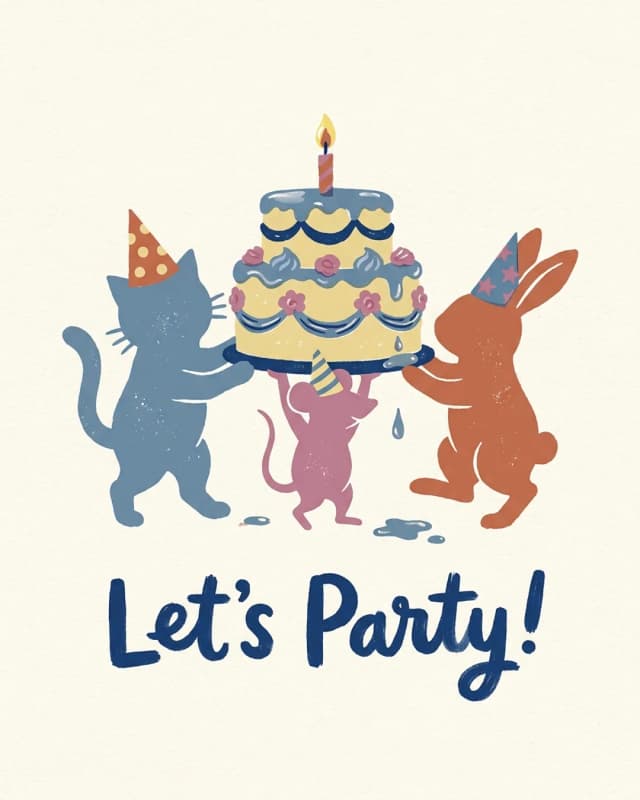 Let's Party! invitation design