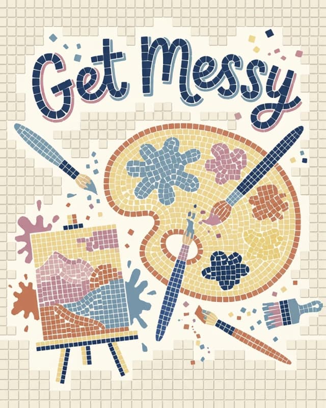 Get Messy invitation design