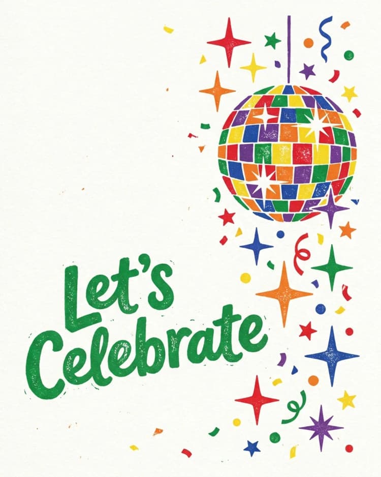 Let's Celebrate invite cover