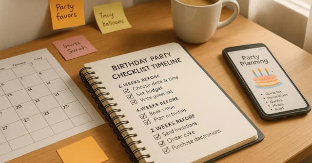 Birthday Party Checklist Timeline