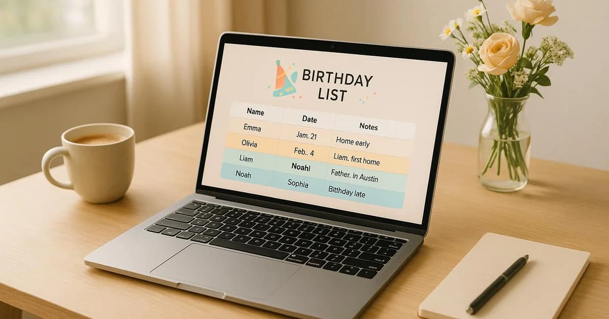 How to Make a Free Birthday List Online (2025)