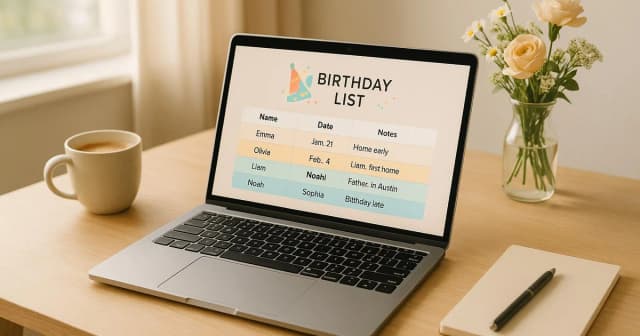 How to Make a Free Birthday List Online (2025)