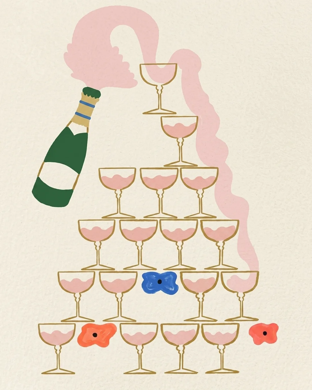 Champagne Tower card design