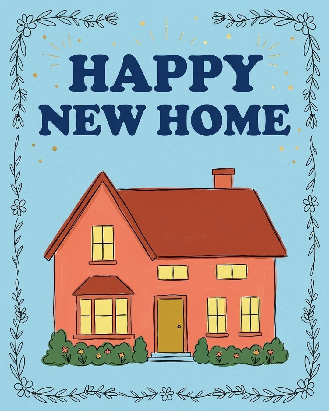 Happy new home card design