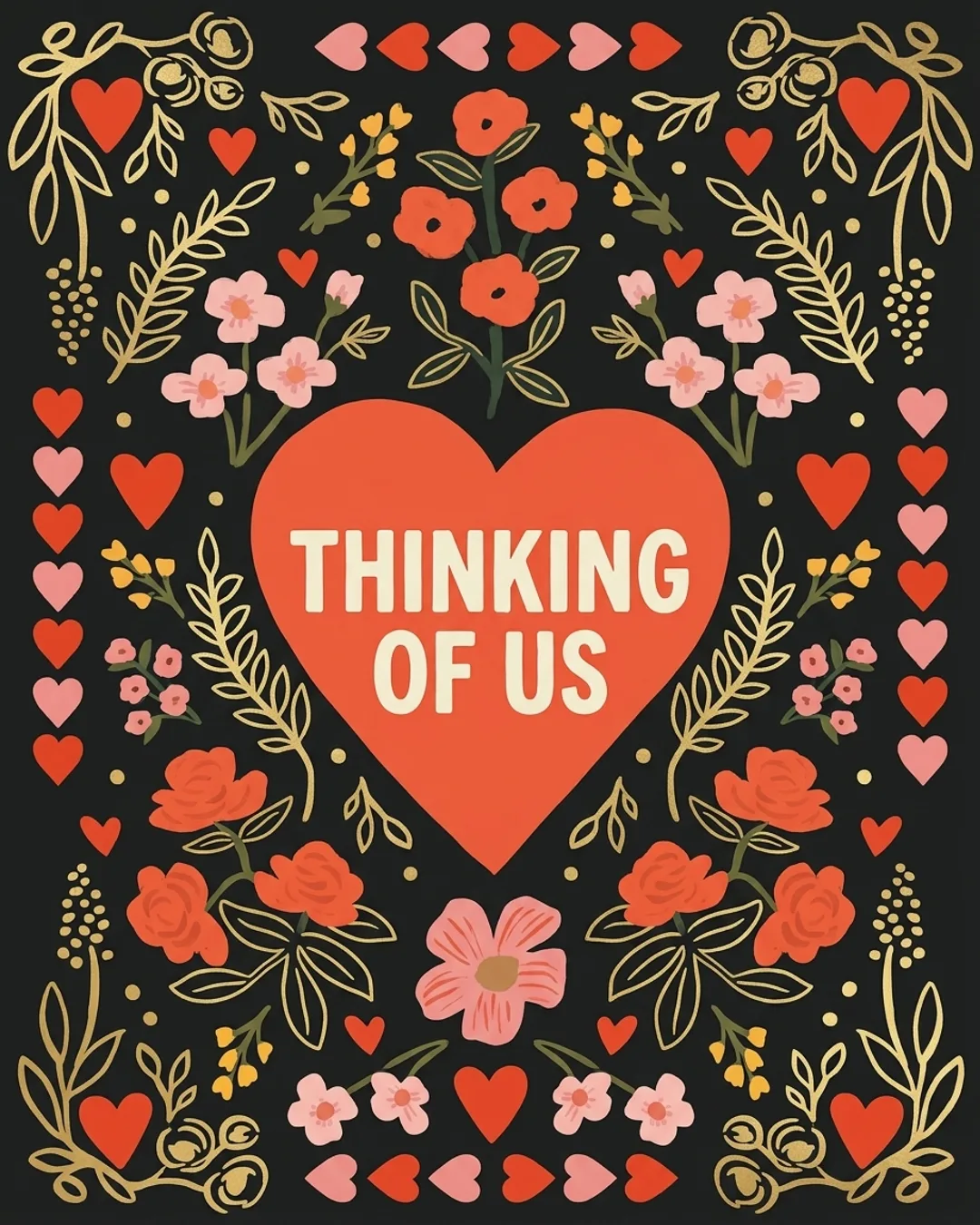 Thinking of us card design