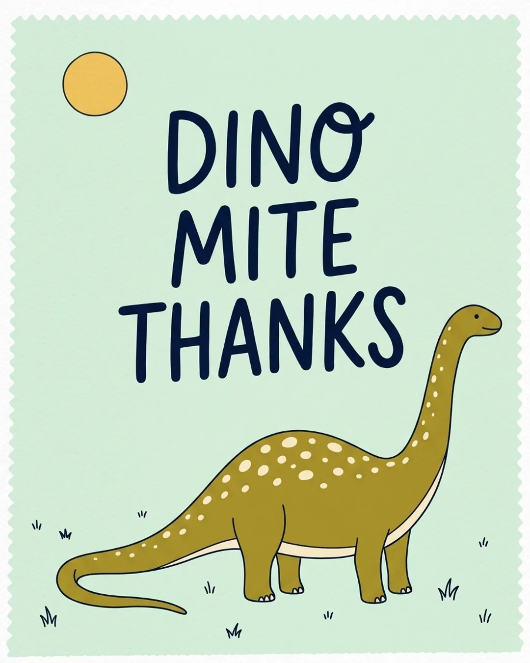 Dino-mite thanks card design