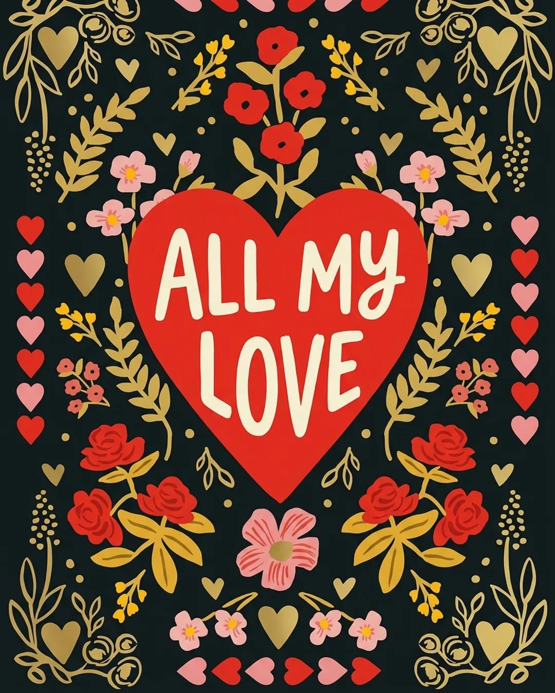 All my love card design