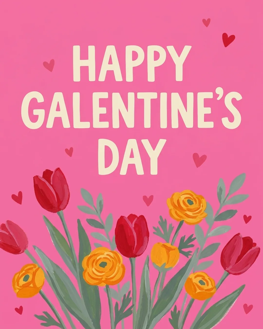 Happy Galentine's Day card design