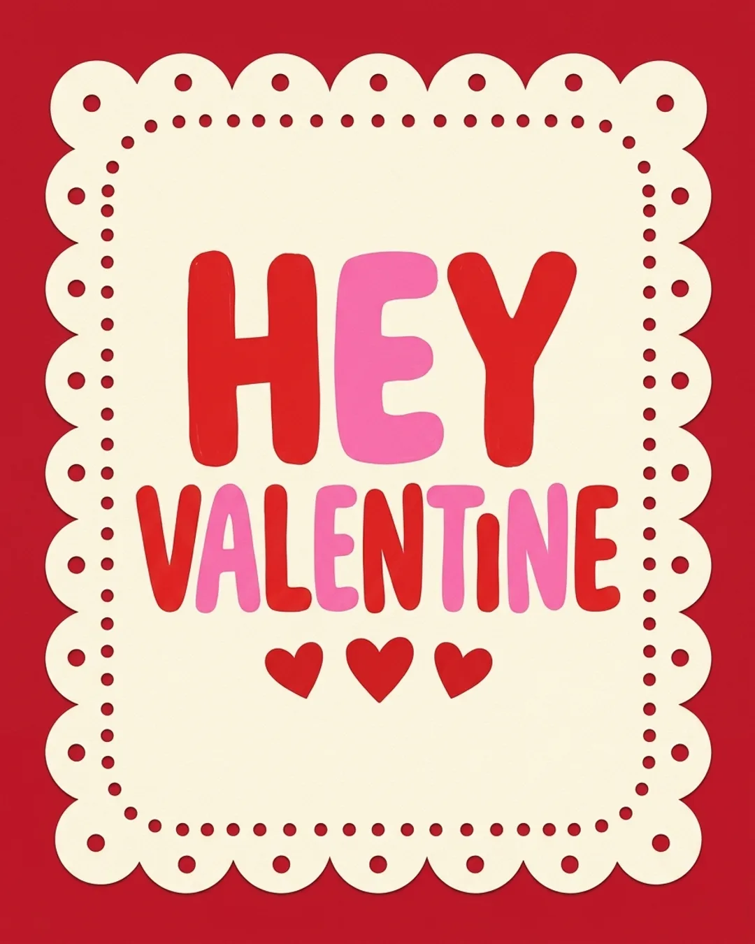 Hey Valentine card design