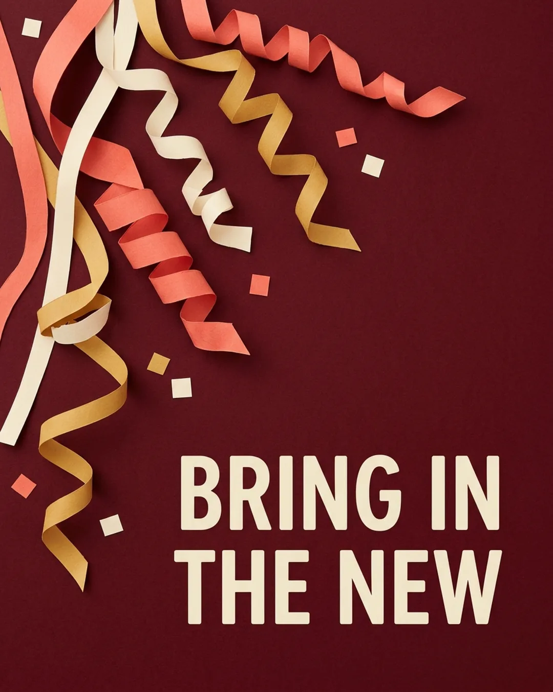 BRING IN THE NEW invitation design