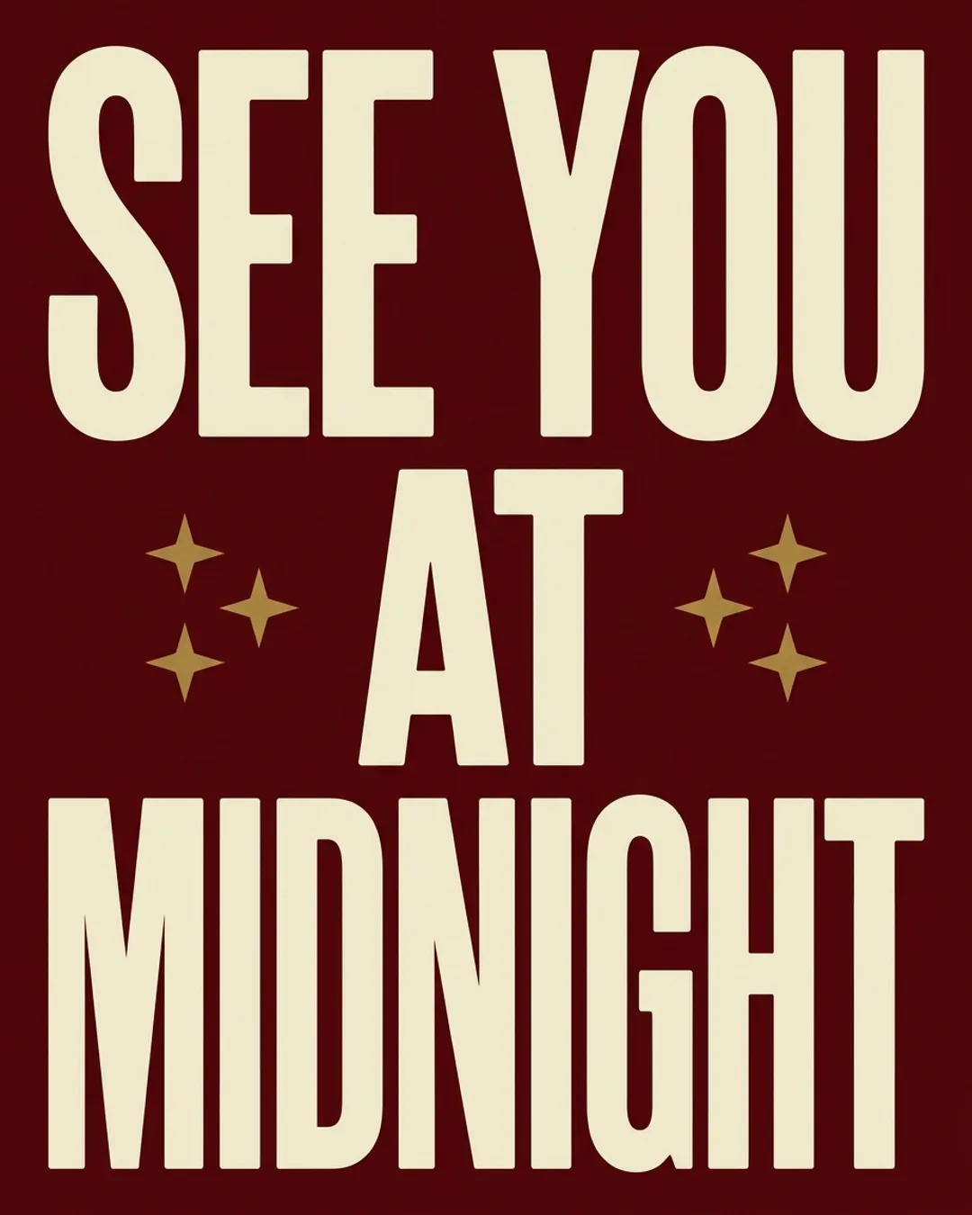 SEE YOU AT MIDNIGHT invitation design