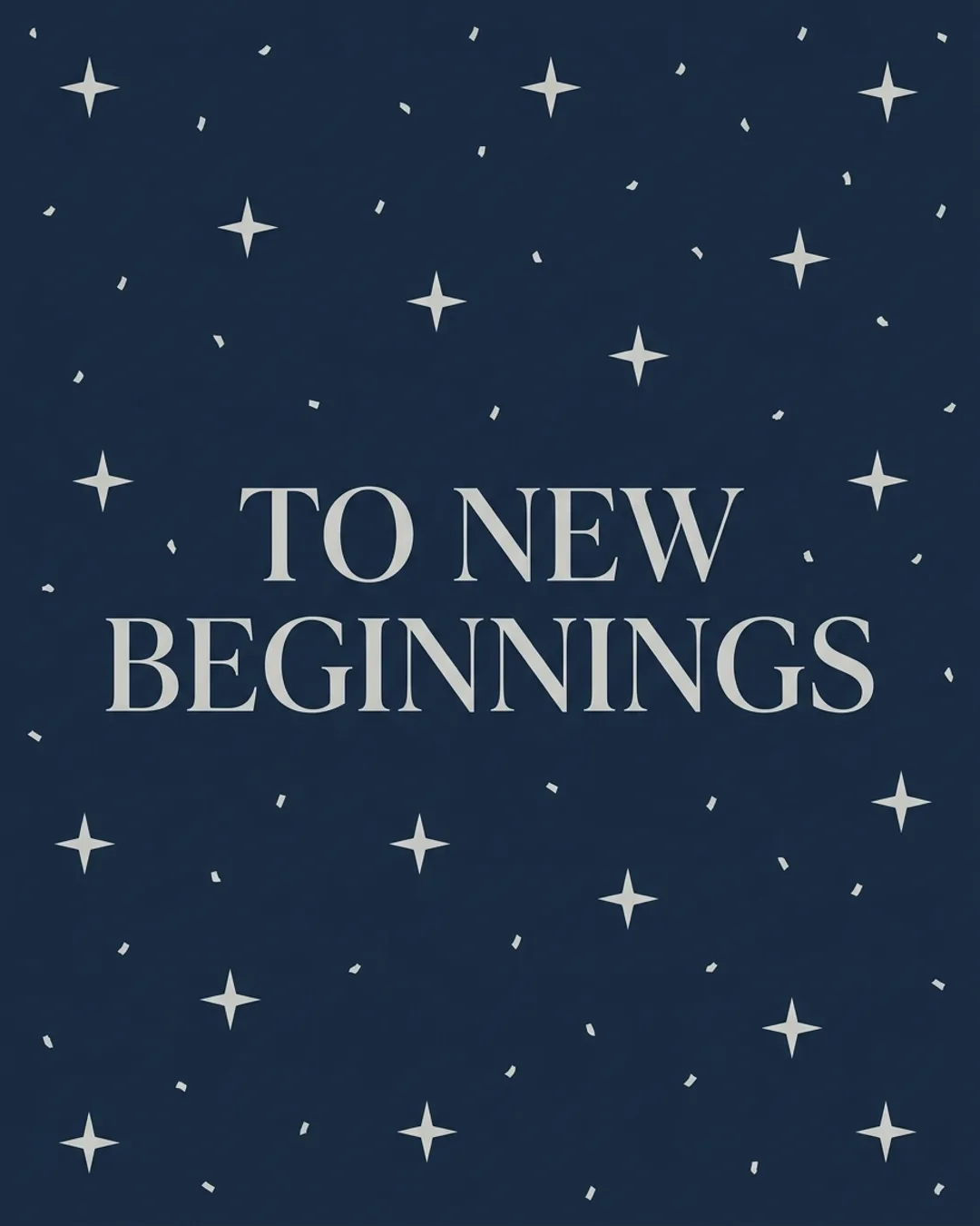 TO NEW BEGINNINGS invitation design